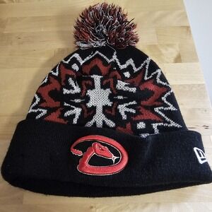 New Era Arizona Diamondbacks Woven Biggie Cuffed Pom Knit Cap/Beanie Snowflake